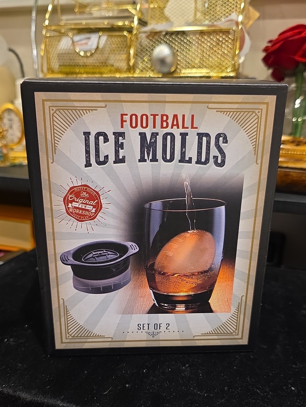 Football Ice Molds - Set of 2 (Black)